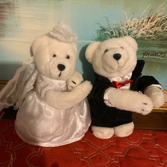 🎉 Free! Bundle Wedding bears Give flowers bears proposal man and women - Picture 7 of 12